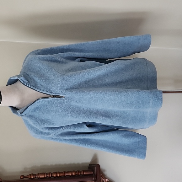 Liz Claiborne Denim Blue Quarter-Zip Fleece Pullover, LP - Picture 2 of 12